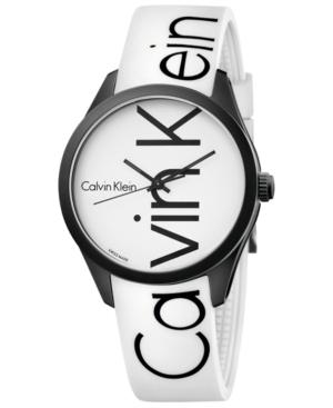 Calvin Klein Men's Color White Silicone Strap Watch 40mm K5e51tk2