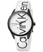 Calvin Klein Men's Color White Silicone Strap Watch 40mm K5e51tk2