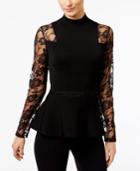 Inc International Concepts Petite Lace Peplum Sweater, Only At Macy's