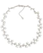 Carolee Silver-tone Vine-inspired Crystal Collar Necklace