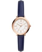 Fossil Women's Mini Jacqueline Navy Leather Strap Watch 26mm