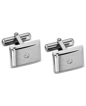 Stainless Steel Cuff Links, Diamond Accent Cuff Links