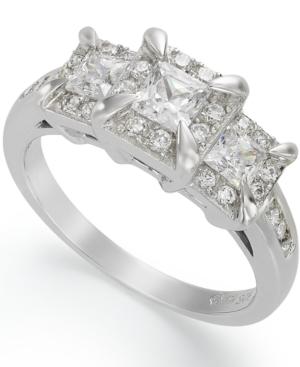 Three-stone Diamond Ring (1 Ct. T.w.) In 14k White Gold