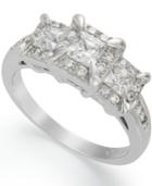Three-stone Diamond Ring (1 Ct. T.w.) In 14k White Gold