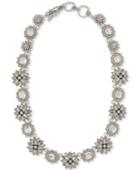 Marchesa Silver-tone Crystal Cluster & Stone All-around Collar Necklace
