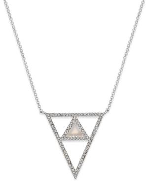 Inc International Concepts Silver-tone Imitation Mother Of Pearl Geometric Pendant Necklace, Only At Macy's