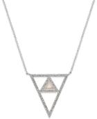 Inc International Concepts Silver-tone Imitation Mother Of Pearl Geometric Pendant Necklace, Only At Macy's