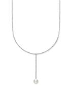 Danori Silver-tone Imitation Pearl Long Drop Pendant Necklace, Created For Macy's