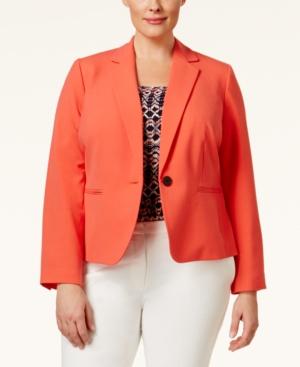 Nine West Plus Size Bi-stretch One-button Jacket