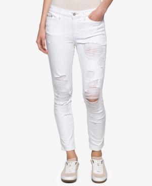 Calvin Klein Jeans Ripped Ankle Skinny Jeans