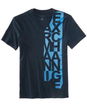 Armani Exchange Men's V-neck Logo Print T-shirt
