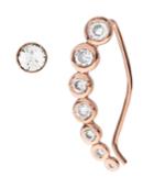 Bodifine Rose Gold Plated Sterling Silver Ear Climber And Stud