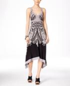 Inc International Concepts Petite Printed Cross-back Handkerchief-hem Dress, Only At Macy's
