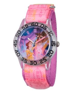 Disney Princess Belle And Beast Girls' Clear Plastic Time Teacher Watch