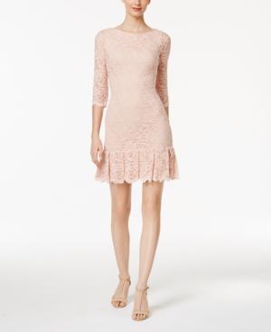 Calvin Klein Petite Pleated Lace Sheath Dress
