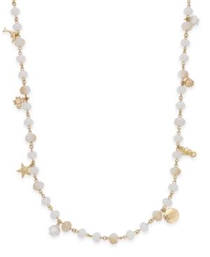 Charter Club Gold-tone Sea Charm Beaded Long Necklace, Created For Macy's