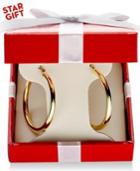 Signature Gold Polished Hoop Earrings In 14k Gold