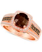Le Vian Chocolate Quartz (1 Ct. T.w.) And Diamond (3/8 Ct. T.w.) Ring In 14k Rose Gold
