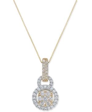 Diamond Two-tone Pendant Necklace (1 Ct. T.w.) In 14k Gold And White Gold
