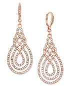 Inc International Concepts Rose Gold-tone Crystal Pave Open Teardrop Earrings, Only At Macy's