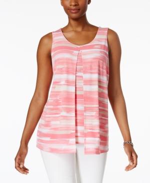 Charter Club Striped Split-front Top, Created For Macy's
