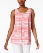 Charter Club Striped Split-front Top, Created For Macy's