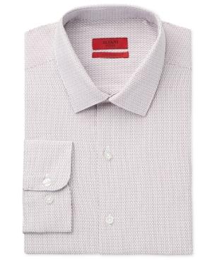 Alfani Red Men's Fitted Performance Burgundy Dobby Dress Shirt, Only At Macy's