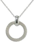 Giani Bernini Sterling Silver Mesh Circle Pendant Necklace, Only At Macy's