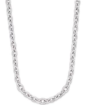 Diamond Oval Link Necklace (5/8 Ct. T.w.) In Sterling Silver