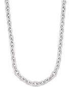 Diamond Oval Link Necklace (5/8 Ct. T.w.) In Sterling Silver