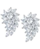 Arabella Swarovski Zirconia Crystal Cluster Drop Earrings In Sterling Silver
