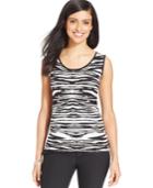 August Silk Sleeveless Zebra-print Jacquard Shell