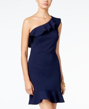B Darlin Juniors' Ruffled One-shoulder Dress