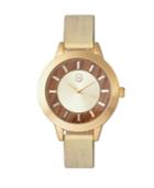 Earth Wood Autumn Watch Gold/khaki-tan 38mm