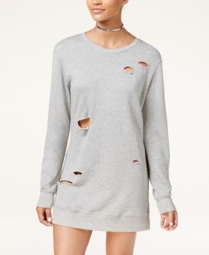 Material Girl Active Juniors' Ripped Sweatshirt Dress, Created For Macy's