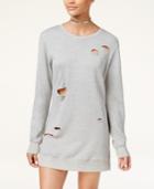 Material Girl Active Juniors' Ripped Sweatshirt Dress, Created For Macy's