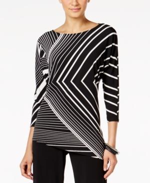 Alfani Printed Dolman Asymmetrical-hem Top, Only At Macy's