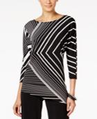 Alfani Printed Dolman Asymmetrical-hem Top, Only At Macy's
