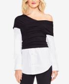 Vince Camuto Layered-look One-shoulder Top