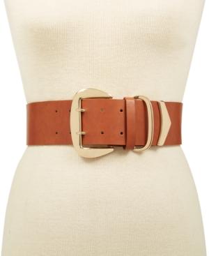 I.n.c. Oversized-buckle Stretch Belt, Created For Macy's