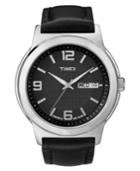 Timex Watch, Men's Black Leather Strap 40mm T2e561um