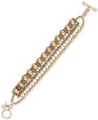 Lucky Brand Gold-tone Beaded Link Bracelet