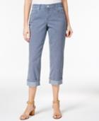 Style & Co Railroad Striped Capri Jeans, Only At Macy's