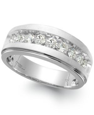 Men's Nine-stone Diamond Ring In 10k White Gold (1/4 Ct. T.w.)