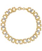 Beaded Link Bracelet In 14k Gold & White Gold
