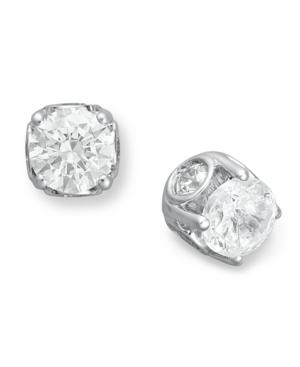 Diamond Earrings, 14k White Gold Diamond Spiral Bezel Stud Earrings (2 Ct. T.w.)