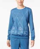 Alfred Dunner Quilted Embroidered Sweatshirt