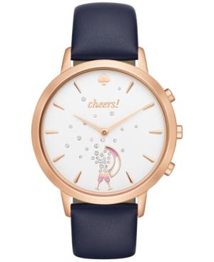 Kate Spade New York Women's Metro Grand Navy Leather Strap Hybrid Smart Watch 39mm Kst23105
