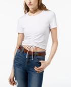 Ultra Flirt By Ikeddi Juniors' Ruched Crop Top
