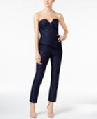 Adrianna Papell Embellished Jacquard Jumpsuit